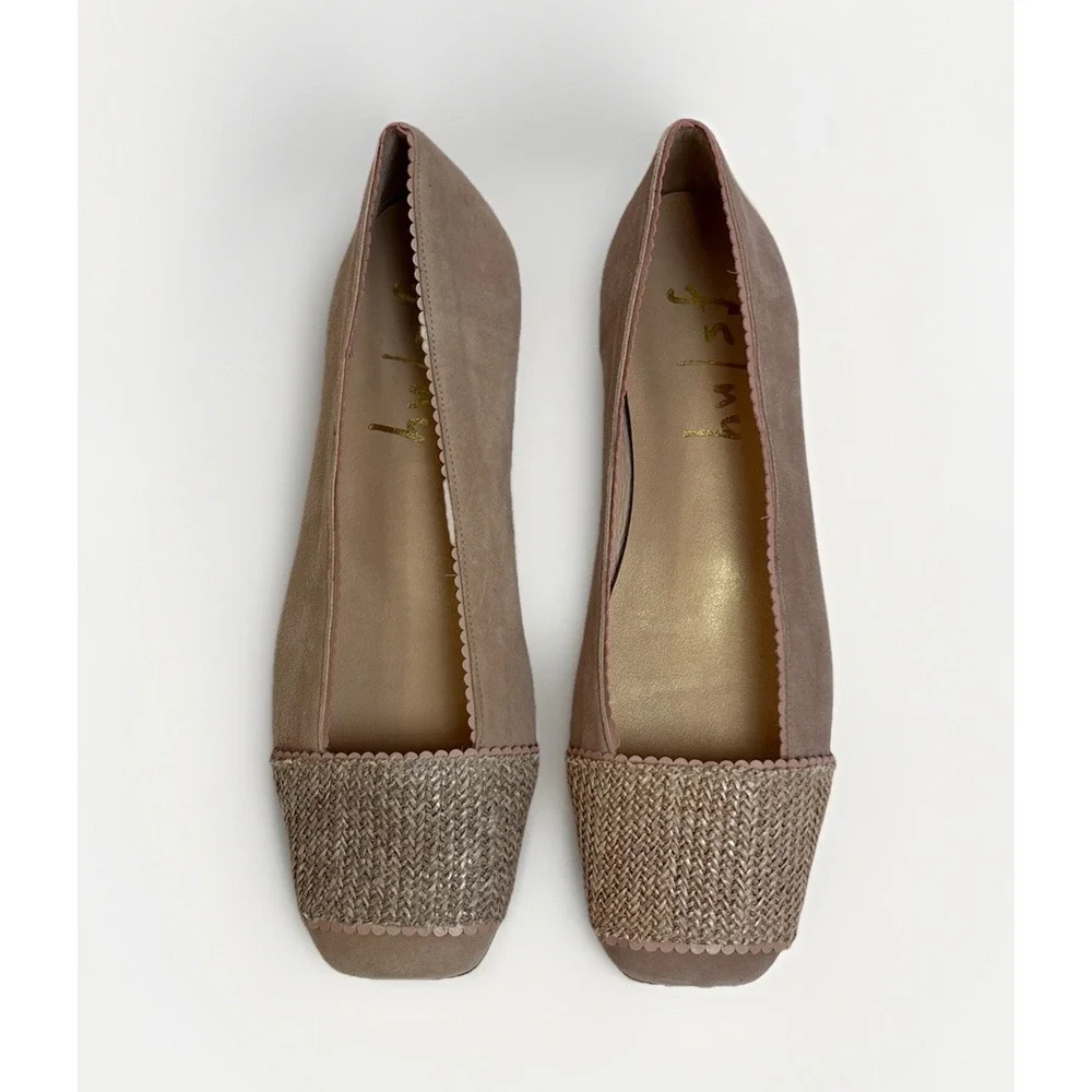 French Sole Kody Ballet Flats Blush Suede Womens Size 6 Made In Spain